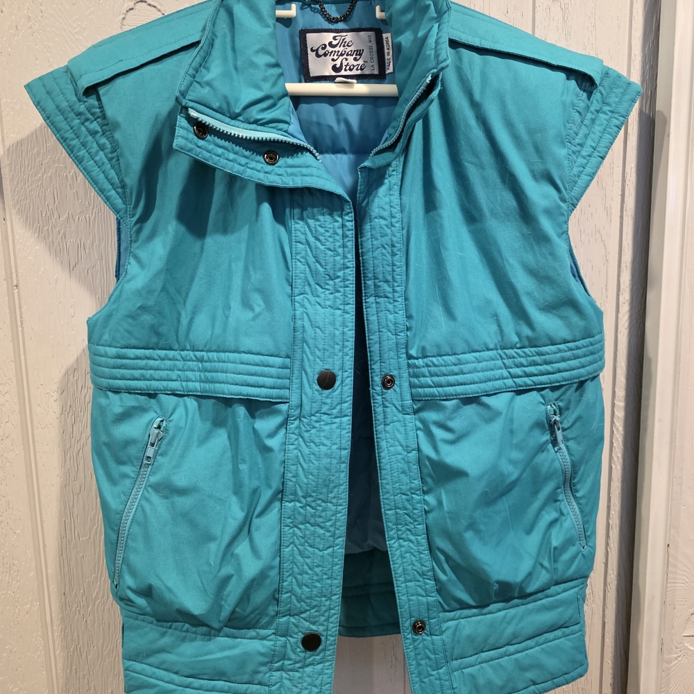 The Company Store Teal Puffer Vest